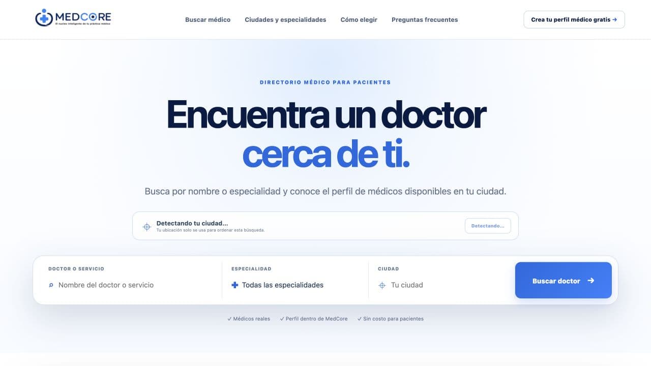 Evidencia 2 del proyecto MedCore