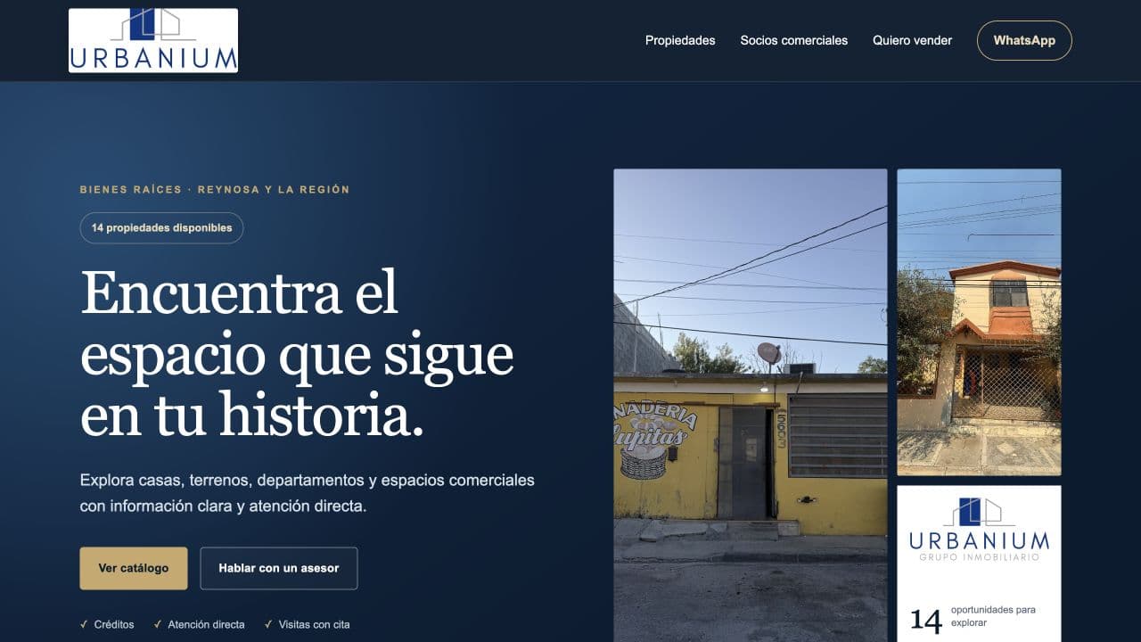 Sitio de URBANIUM antes del rediseño